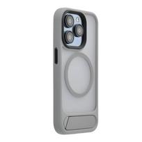 Nugarėlės dėklai Evelatus Apple iPhone 15 Rubber Coated MagSafe With Stand Case Silver