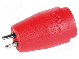 Laboratory connector: 4mm banana | socket | red | 25A | 24.47mm | PCB