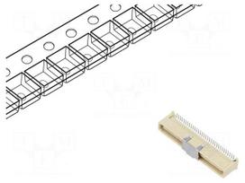 Contact | gold-plated | reel | SMT | on PCBs | 1A | 1mm | 100V | vertical