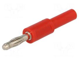 Laboratory connector: 4mm banana | adapter | 10A | 70VDC | red | 52mm