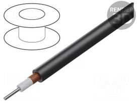 Wire: coaxial | RG59B/U | wire | CCS | PVC | black | 6.15mm