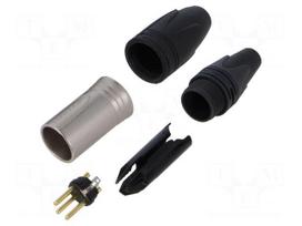 Connector: XLR | plug | male | XX-HD | 16A | PIN: 3 | straight | for cable