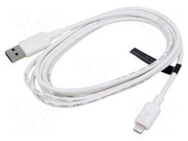 Cable | USB 2.0 | Apple Lightning plug,USB A plug | nickel plated