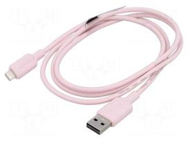 Cable | USB 2.0 | Apple Lightning plug,USB A plug | nickel plated
