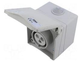 Connector: AC supply 3-phase | socket | female | 16A | 415VAC | Design