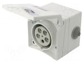Connector: AC supply 3-phase | socket | female | 16A | 415VAC | Design