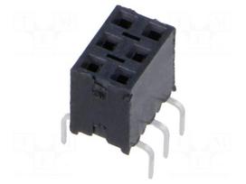 Connector: pin strips | socket | female | PIN: 6 | THT | straight | 2.54mm