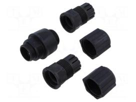 Cable joint | PIN: 8 | plastic | 8p8c | Locking: threaded joint | 6.5mm