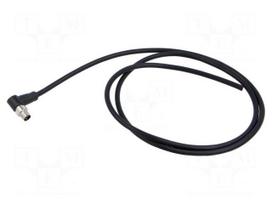 Connector: M8 | male | PIN: 3 | 3A | IP67 | angled | shielded | plug | 1m | PVC