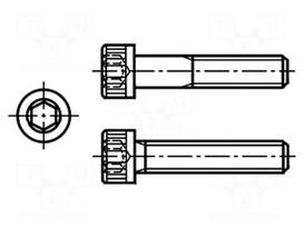 Screw | 1/4"x7/8" | 20 | Head: knurled,cheese head | hex key | steel