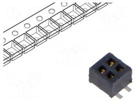 Connector: pin strips | socket | female | PIN: 4 | vertical | SMT | 1.27mm
