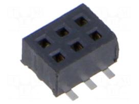 Connector: pin strips | socket | female | PIN: 6 | vertical | SMT | 1.27mm