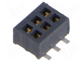 Connector: pin strips | socket | female | PIN: 6 | vertical | SMT | 1.27mm