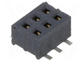 Connector: pin strips | socket | female | PIN: 6 | vertical | SMT | 1.27mm