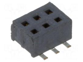 Connector: pin strips | socket | female | PIN: 6 | vertical | SMT | 1.27mm
