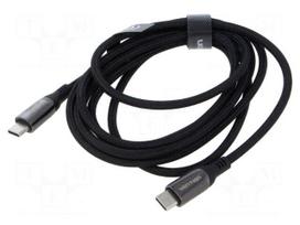 Cable | USB 2.0 | USB C plug,both sides | nickel plated | 2m | black