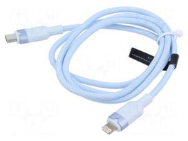 Cable | USB 2.0 | Apple Lightning plug,USB C plug | nickel plated