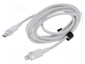 Cable | USB 2.0 | Apple Lightning plug,USB C plug | nickel plated