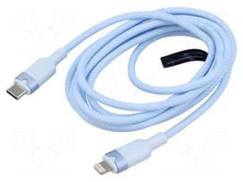 Cable | USB 2.0 | Apple Lightning plug,USB C plug | nickel plated