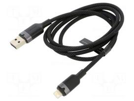 Cable | USB 2.0 | Apple Lightning plug,USB A plug | nickel plated