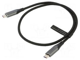 Cable | USB 3.1 | USB C plug,both sides | nickel plated | 0.5m | black