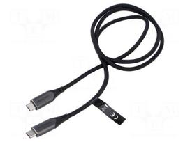 Cable | USB 3.1 | USB C plug,both sides | nickel plated | 1m | black