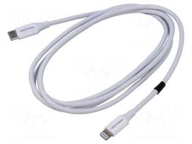 Cable | USB 2.0 | Apple Lightning plug,USB C plug | nickel plated