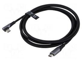 Cable | USB 2.0 | USB C plug,USB C angled plug,both sides | 2m