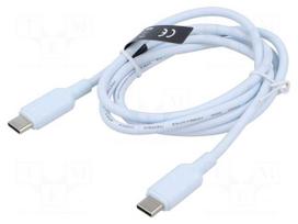 Cable | USB 2.0 | USB C plug,both sides | nickel plated | 1m | blue