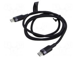 Cable | USB 2.0 | USB C plug,both sides | nickel plated | 1m | black