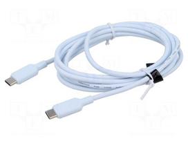 Cable | USB 2.0 | USB C plug,both sides | nickel plated | 2m | blue