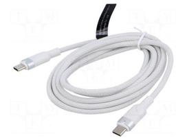 Cable | USB 2.0 | USB C plug,both sides | nickel plated | 2m | white
