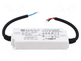 Power supply: switching | LED | 60W | 24VDC | 0÷2.5A | 110÷305VAC | IP67