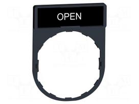 Description label | 22mm | Harmony XB4 | black | plastic | Dim: 30x40mm