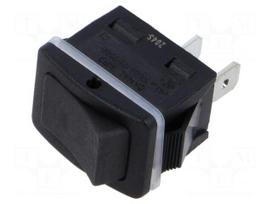 ROCKER | SPST | Pos: 2 | ON-OFF | 10A/250VAC | black | none | 20mΩ | UL94V-2