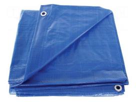 Tarpaulin | L: 3m | Width: 2m | blue | with metal rings | 60g/m2 | 6m2