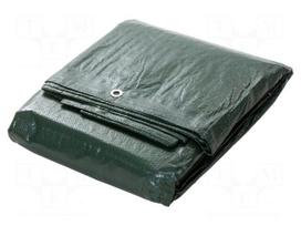 Tarpaulin | L: 8m | Width: 5m | green | with metal rings | 90g/m2 | 40m2