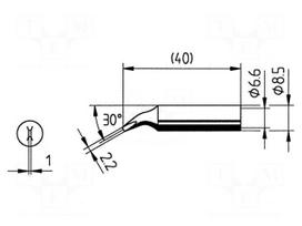 Tip | bent chisel | 2.2mm