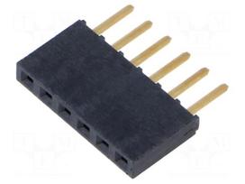 Connector: pin strips | socket | female | PIN: 6 | straight | THT | 2.54mm