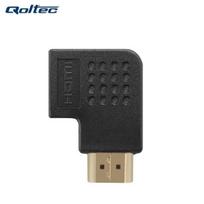 Qoltec 50529 HDMI AF Flat 90 degree Cable Adapter Angular - HDMI A male / HDMI A Female Black
