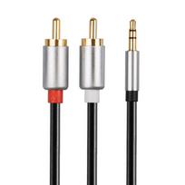 Libox LB0092 3.5mm Premium Stereo Jack to 2x RCA Audio Cable 1.5m 24K golded platted connectors Black