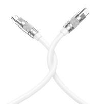 XO NB208B Zinc Alloy Universal USB-C to USB-C PD 60W Data & Fast 5A Charger Cable 1.2m White