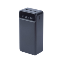 Riff YM-407S Mega 30000mah Power bank Charger 2x USB 2.1A Max Output / Micro USB + USB-C Input + 3 Cables Black