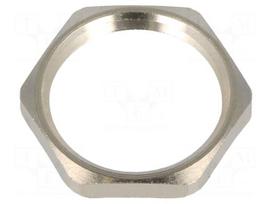 Nut | with earthing | PG11 | brass | Thk: 3mm | Spanner: 21mm | Thread: PG