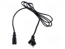 Cable | 2x18AWG | IEC C7 female,NEMA 1-15 (A) plug | PVC | 1.8m | 10A