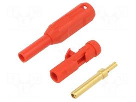 Laboratory connector: 1,5mm banana | socket | red | insulated