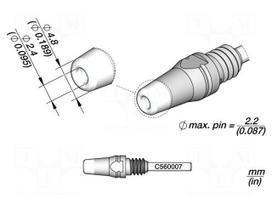 Tip: for desoldering irons | 4.8x2.4mm