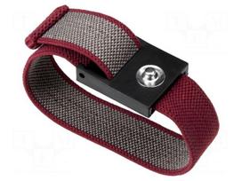 Wristband | ESD | 220mm | red | press stud male 3mm