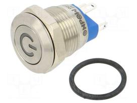 Switch: vandal resistant | Pos: 2 | SPST-NO | 2A/36VDC | IP65 | OFF-(ON)
