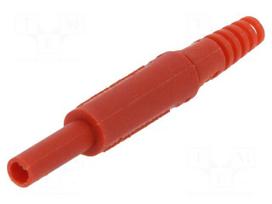 Laboratory connector: 2mm banana | plug | 10A | 600VDC | red | -25÷80°C